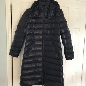Moncler Full length down hooded puffer coat